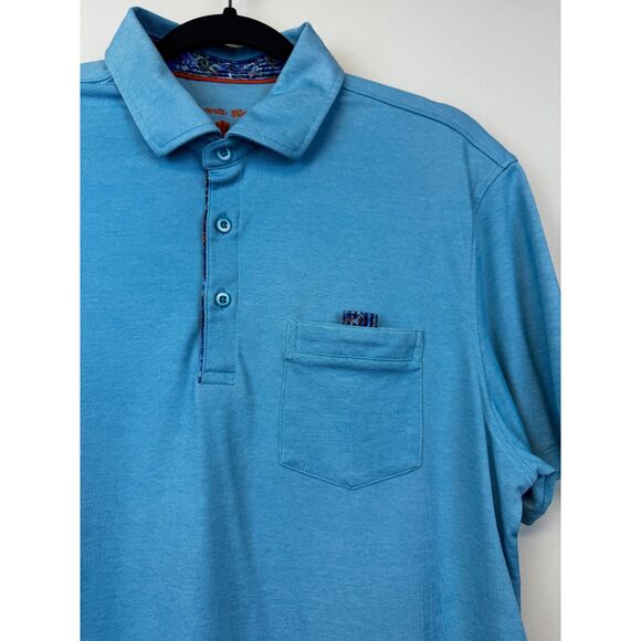 Bundle of 2 VISCONTI BLACK Blue and White Polos, Both Sz M - Picture 3 of 15